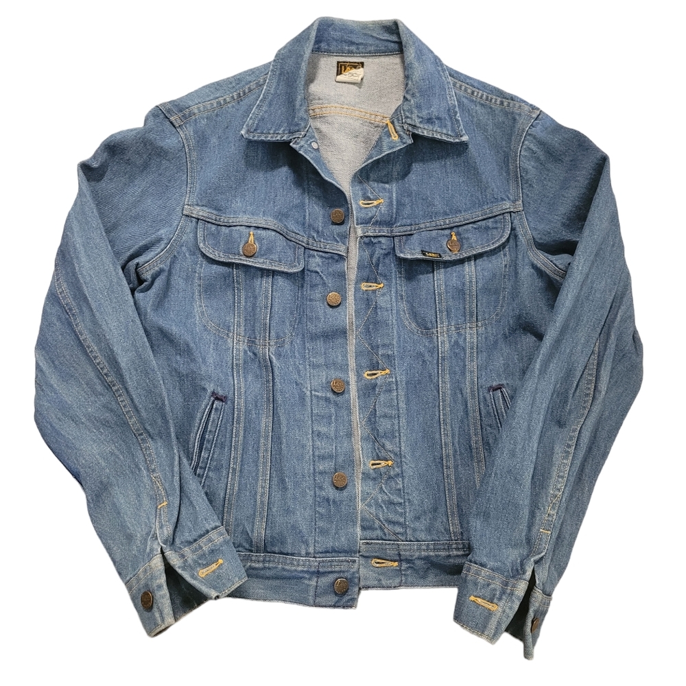 Vintage Lee Denim Jean Trucker Jacket Size 40 Blue Made In USA - Picture 9 of 10